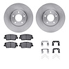 6512-03402 Brake Rotors w/5000 Advanced Brake Pads Kit with Hardware, 2010-2013 Kia/Hyundai/Genesis, Position: Front - image 1