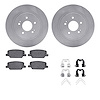 6512-03456 Brake Rotors w/5000 Advanced Brake Pads Kit with Hardware, Fits Select Kia/Hyundai/Genesis, Position: Rear - image 1
