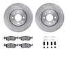 6512-07021 Brake Rotors w/5000 Advanced Brake Pads Kit with Hardware, 2012-2019 Mopar, Position: Front - image 1