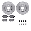 6512-07027 Brake Rotors w/5000 Advanced Brake Pads Kit with Hardware, 2012-2019 Mopar, Position: Front - image 1