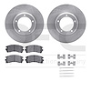 6512-11034 Brake Rotors w/5000 Advanced Brake Pads Kit with Hardware, 1974-1974 Land Rover, Position: Front - image 1