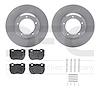 6512-11042 Brake Rotors w/5000 Advanced Brake Pads Kit with Hardware, 1990-1995 Land Rover, Position: Front - image 1
