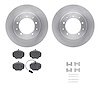 6512-11048 Brake Rotors w/5000 Advanced Brake Pads Kit with Hardware, 1987-1995 Land Rover, Position: Rear - image 1