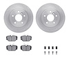 6512-11057 Brake Rotors w/5000 Advanced Brake Pads Kit with Hardware, 1999-2004 Land Rover, Position: Rear - image 1