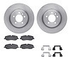 6512-11078 Brake Rotors w/5000 Advanced Brake Pads Kit with Hardware, 2005-2009 Land Rover, Position: Front - image 1