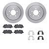 6512-11093 Brake Rotors w/5000 Advanced Brake Pads Kit with Hardware, 2005-2007 Land Rover, Position: Rear - image 1