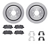 6512-11108 Brake Rotors w/5000 Advanced Brake Pads Kit with Hardware, 2006-2012 Land Rover, Position: Rear - image 1