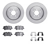 6512-11143 Brake Rotors w/5000 Advanced Brake Pads Kit with Hardware, Fits Select Land Rover, Position: Rear - image 1