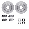 6512-11158 Brake Rotors w/5000 Advanced Brake Pads Kit with Hardware, Fits Select Land Rover, Position: Rear - image 1