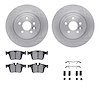 6512-11169 Brake Rotors w/5000 Advanced Brake Pads Kit with Hardware, 2016-2019 Land Rover, Position: Rear - image 1