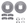 6512-13042 Brake Rotors w/5000 Advanced Brake Pads Kit with Hardware, 1985-1994 Subaru, Position: Front - image 1
