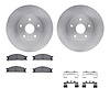 6512-13052 Brake Rotors w/5000 Advanced Brake Pads Kit with Hardware, 1992-1997 Subaru, Position: Front - image 1