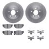 6512-13063 Brake Rotors w/5000 Advanced Brake Pads Kit with Hardware, 1988-1991 Subaru, Position: Rear - image 1