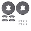 6512-13066 Brake Rotors w/5000 Advanced Brake Pads Kit with Hardware, 1989-1994 Subaru, Position: Front - image 1