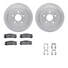 6512-13075 Brake Rotors w/5000 Advanced Brake Pads Kit with Hardware, 1990-1999 Subaru, Position: Rear - image 1