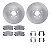 6512-13084 Brake Rotors w/5000 Advanced Brake Pads Kit with Hardware, 1990-1996 Subaru, Position: Front - image 1