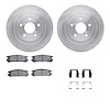 6512-13096 Brake Rotors w/5000 Advanced Brake Pads Kit with Hardware, 1990-1994 Subaru, Position: Rear - image 1