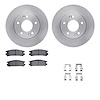 6512-13099 Brake Rotors w/5000 Advanced Brake Pads Kit with Hardware, 1992-1997 Subaru, Position: Rear - image 1