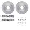 6512-13102 Brake Rotors w/5000 Advanced Brake Pads Kit with Hardware, 1993-1996 Subaru, Position: Front - image 1