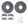 6512-13115 Brake Rotors w/5000 Advanced Brake Pads Kit with Hardware, 1980-1983 Subaru, Position: Front - image 1
