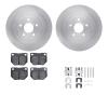6512-13144 Brake Rotors w/5000 Advanced Brake Pads Kit with Hardware, 2006-2007 Subaru, Position: Rear - image 1