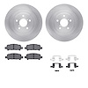 6512-13145 Brake Rotors w/5000 Advanced Brake Pads Kit with Hardware, 2005-2009 Subaru, Position: Rear - image 1