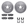 6512-13159 Brake Rotors w/5000 Advanced Brake Pads Kit with Hardware, Fits Select Multiple Makes/Models, Position: Rear - image 1