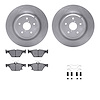 6512-13228 Brake Rotors w/5000 Advanced Brake Pads Kit with Hardware, Fits Select Subaru, Position: Rear - image 1