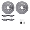 6512-13234 Brake Rotors w/5000 Advanced Brake Pads Kit with Hardware, Fits Select Subaru, Position: Rear - image 1