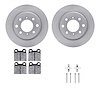 6512-16003 Brake Rotors w/5000 Advanced Brake Pads Kit with Hardware, 1964-1974 Alfa Romeo, Position: Rear