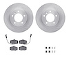 6512-20037 Brake Rotors w/5000 Advanced Brake Pads Kit with Hardware, 1987-1989 Jaguar, Position: Front - image 1
