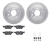 6512-20052 Brake Rotors w/5000 Advanced Brake Pads Kit with Hardware, 1990-1995 Jaguar, Position: Rear - image 1