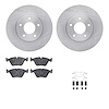 6512-20061 Brake Rotors w/5000 Advanced Brake Pads Kit with Hardware, 1998-2003 Jaguar, Position: Front - image 1