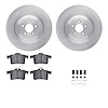 6512-20122 Brake Rotors w/5000 Advanced Brake Pads Kit with Hardware, 2010-2015 Jaguar, Position: Rear - image 1