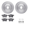 6512-20124 Brake Rotors w/5000 Advanced Brake Pads Kit with Hardware, 2013-2015 Jaguar, Position: Rear - image 1