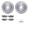 6512-20173 Brake Rotors w/5000 Advanced Brake Pads Kit with Hardware, 2017-2019 Multiple Makes/Models, Position: Front - image 1