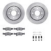 6512-21044 Brake Rotors w/5000 Advanced Brake Pads Kit with Hardware, 1994-2000 Kia/Hyundai/Genesis, Position: Front - image 1