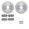 6512-21050 Brake Rotors w/5000 Advanced Brake Pads Kit with Hardware, 1998-2003 Kia/Hyundai/Genesis, Position: Rear - image 1