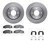 6512-21062 Brake Rotors w/5000 Advanced Brake Pads Kit with Hardware, 2004-2009 Kia/Hyundai/Genesis, Position: Front - image 1