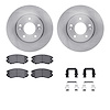 6512-21080 Brake Rotors w/5000 Advanced Brake Pads Kit with Hardware, 2010-2011 Kia/Hyundai/Genesis, Position: Front - image 1