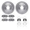 6512-21098 Brake Rotors w/5000 Advanced Brake Pads Kit with Hardware, Fits Select Kia/Hyundai/Genesis, Position: Rear - image 1