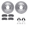 6512-21101 Brake Rotors w/5000 Advanced Brake Pads Kit with Hardware, 2016-2017 Kia/Hyundai/Genesis, Position: Rear - image 1