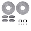 6512-21128 Brake Rotors w/5000 Advanced Brake Pads Kit with Hardware, 2003-2006 Kia/Hyundai/Genesis, Position: Front - image 1