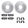 6512-21131 Brake Rotors w/5000 Advanced Brake Pads Kit with Hardware, 2003-2006 Kia/Hyundai/Genesis, Position: Rear - image 1