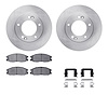 6512-21146 Brake Rotors w/5000 Advanced Brake Pads Kit with Hardware, 2007-2009 Kia/Hyundai/Genesis, Position: Front - image 1