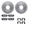 6512-21149 Brake Rotors w/5000 Advanced Brake Pads Kit with Hardware, 2007-2009 Kia/Hyundai/Genesis, Position: Rear - image 1