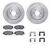 6512-21155 Brake Rotors w/5000 Advanced Brake Pads Kit with Hardware, 2009-2010 Kia/Hyundai/Genesis, Position: Front - image 1
