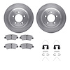 6512-21180 Brake Rotors w/5000 Advanced Brake Pads Kit with Hardware, 2017-2020 Kia/Hyundai/Genesis, Position: Rear - image 1