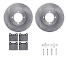 6512-22003 Brake Rotors w/5000 Advanced Brake Pads Kit with Hardware, 1968-1973 Opel, Position: Front - image 1