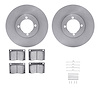 6512-22010 Brake Rotors w/5000 Advanced Brake Pads Kit with Hardware, 1976-1979 Lotus, Position: Front